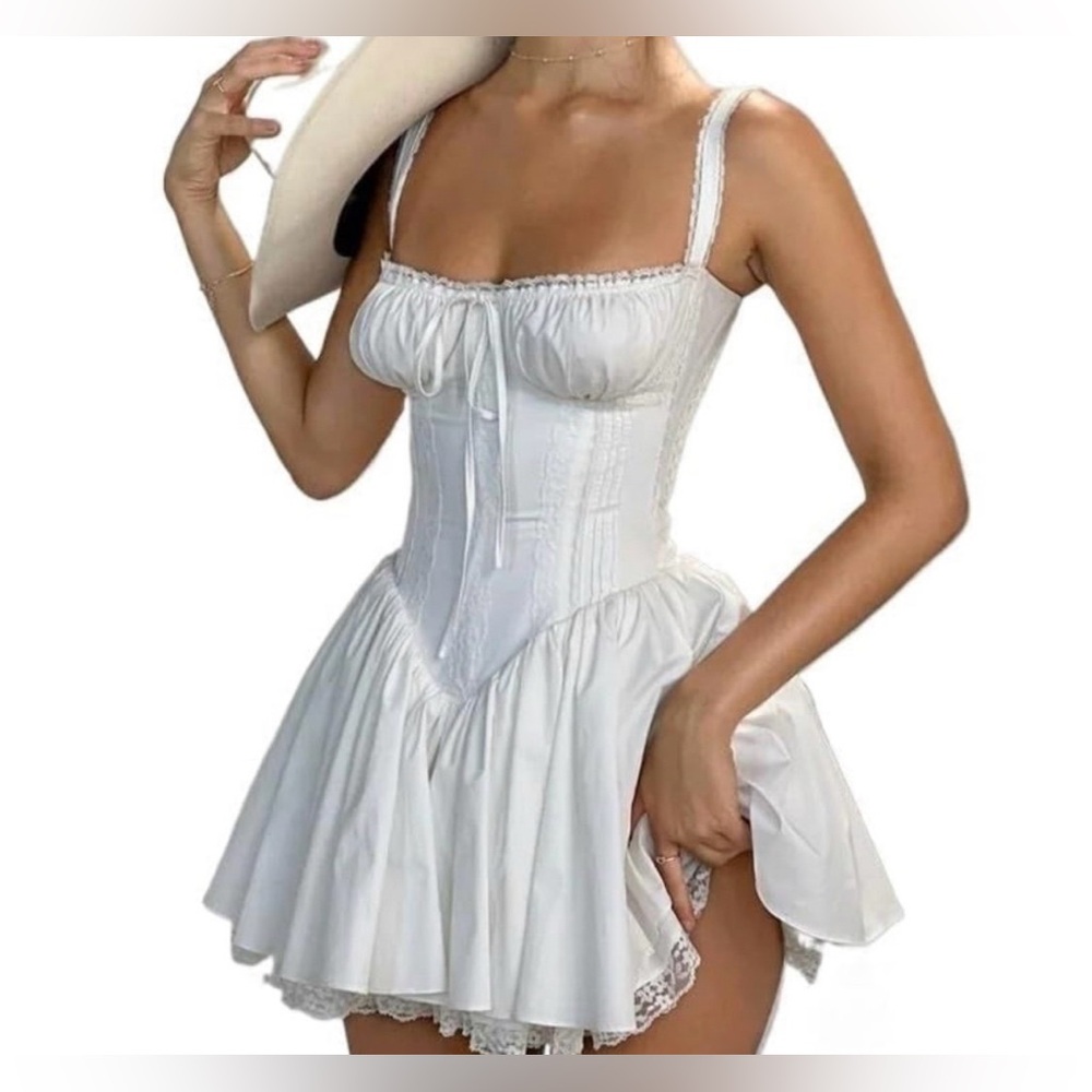 House of CB “Pietra” White Mini A-line Dress